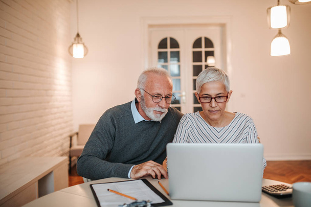 Senior couple browsing the internet together - Valokuva, kuva