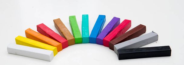 plasticine colorful sticks isolated over white background - Фото, изображение
