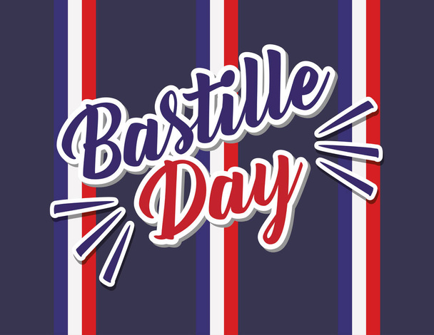 bastille day celebration card with flags - Vector, Image