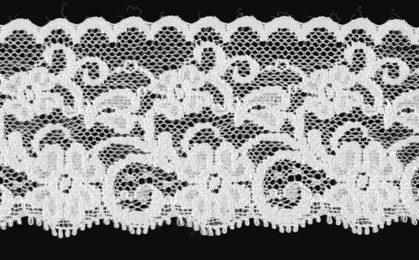 textura de banda de renda floral branca útil como fundo - Foto, Imagem