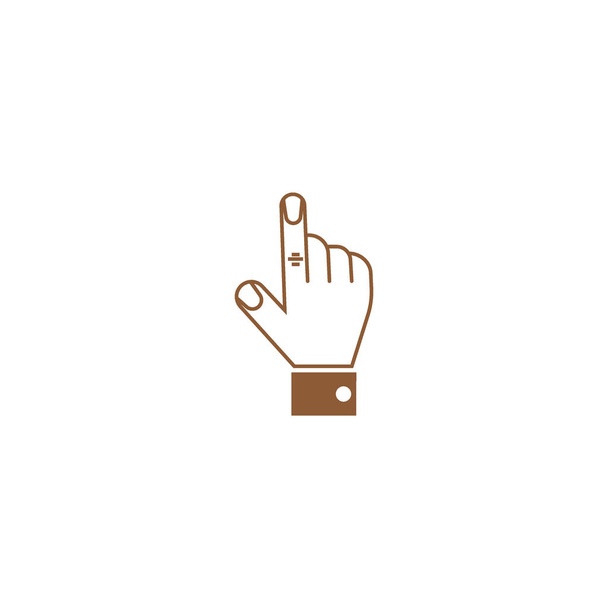 minimalista vector icon kéz mutató ujjával - Vektor, kép