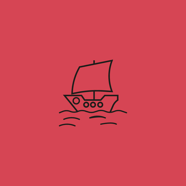 boat flat icon, vector illustration  - Vector, afbeelding