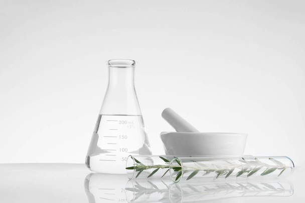 laboratory and research with alternative herb medicine natural skin care - Fotó, kép