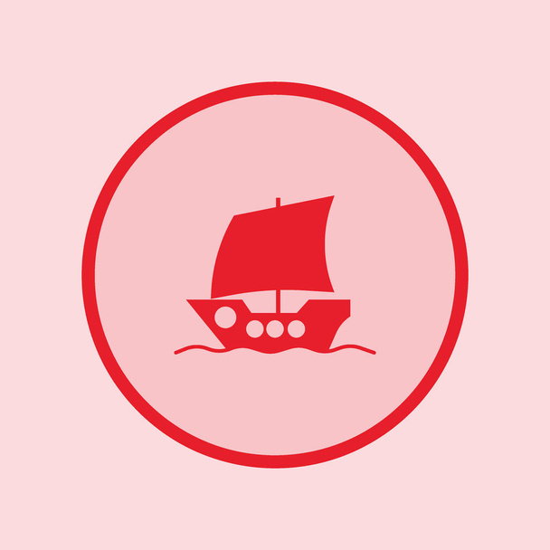 boat flat icon, vector illustration - Вектор,изображение