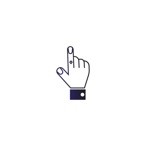 minimalistic vector icon of hand pointing with finger - Vector, Image