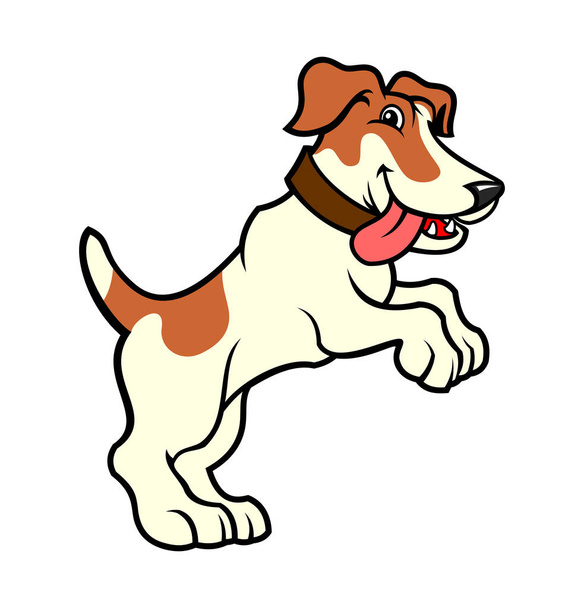 Jack russell kutya karakter állva hátsó lábait - Vektor, kép