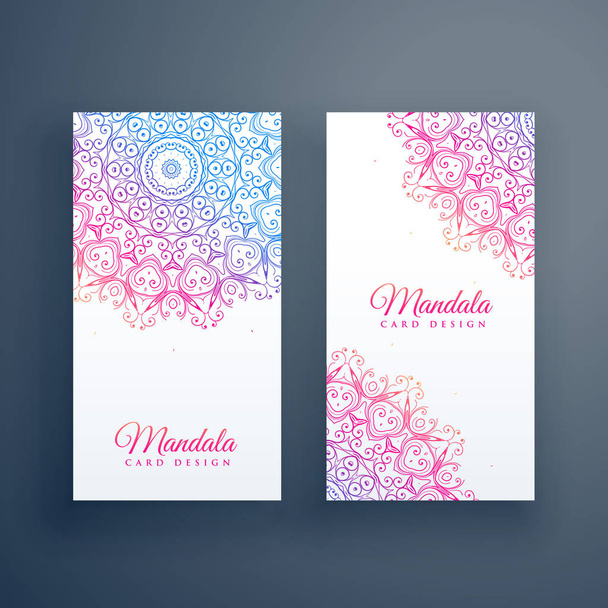 beautiful colorful mandala card design - Wektor, obraz