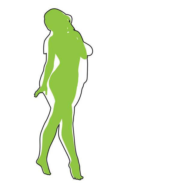Vector conceptual de grasa obesa con sobrepeso femenino vs cuerpo sano en forma delgada después de la pérdida de peso o dieta con músculos delgados mujer joven aislada. Fitness, nutrición u obesidad grasa, forma de silueta de salud
 - Vector, imagen