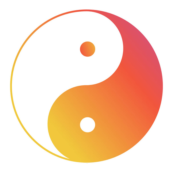 Yin yang símbolo de armonía y equilibrio con efecto acuarela
 . - Vector, Imagen