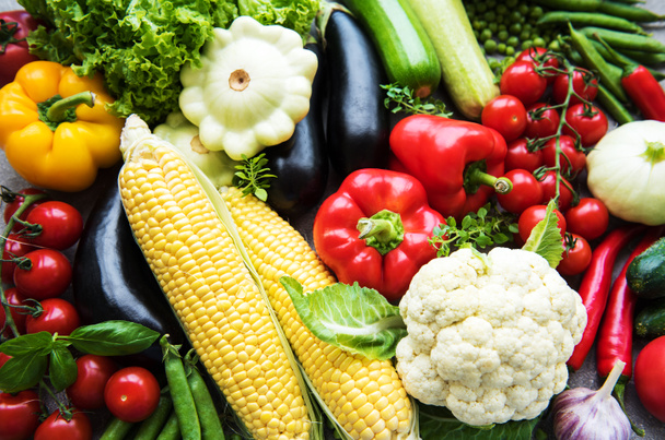 Arka plan - farklı çiğ sebze yeme sağlıklı - Fotoğraf, Görsel