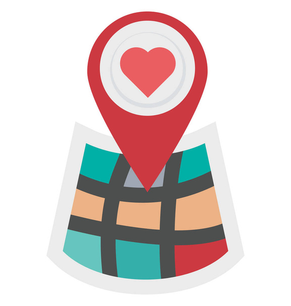 heart, mappa pin Icona vettoriale
 - Vettoriali, immagini