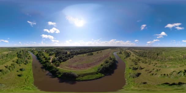 VR360 Landscape with river and trees. - Footage, Video
