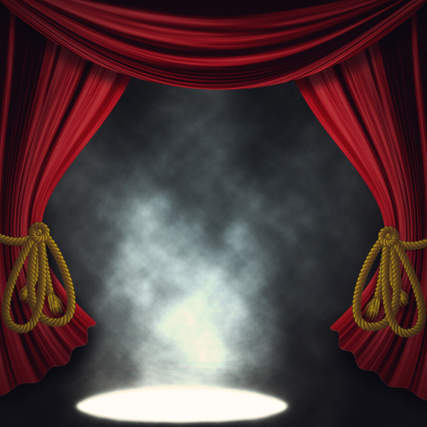 drámai színház színpadon spotlámpa - Fotó, kép