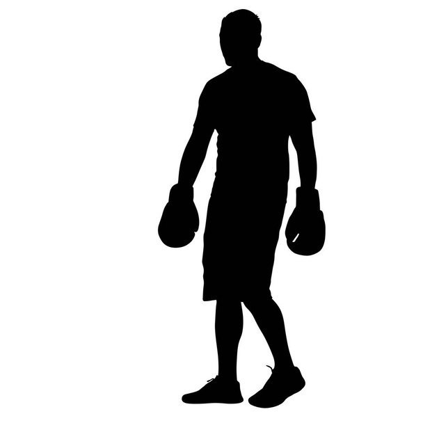 Černá silueta sportovce na bílém pozadí - Vektor, obrázek
