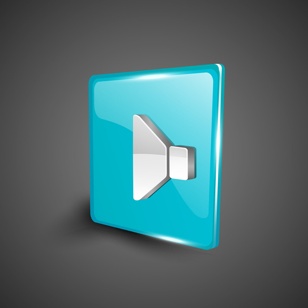 Glossy 3D web 2.0 sound symbol icon set. EPS 10. - Vector, Image