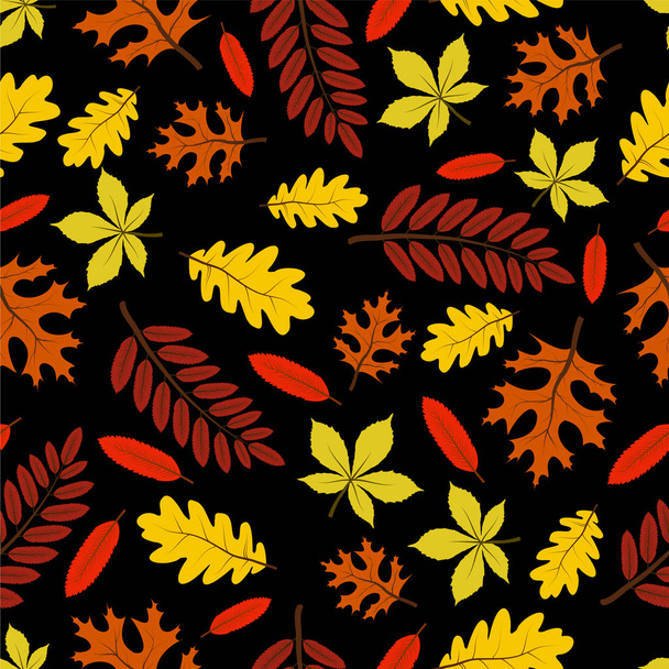 Beautiful seamless autumn pattern vector  - Vektor, obrázek