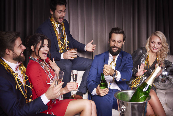 Group of friends waiting for champagne  - 写真・画像