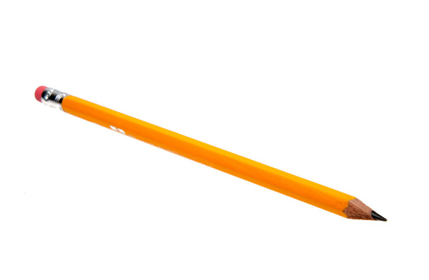lápiz amarillo aislado en el blanco
 - Foto, imagen