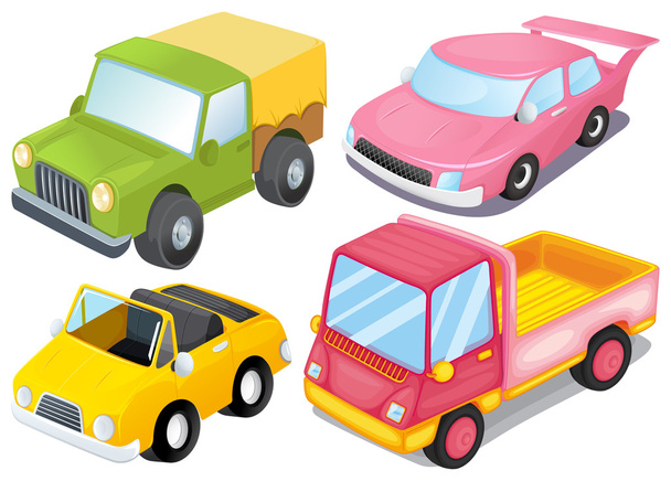 Quatre véhicules colorés
 - Vecteur, image