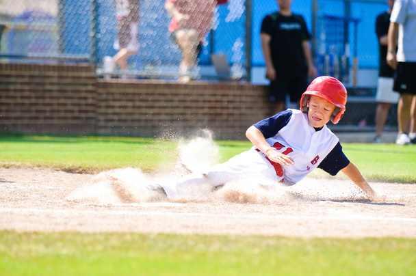 baseball player sliding home - Photo, Image