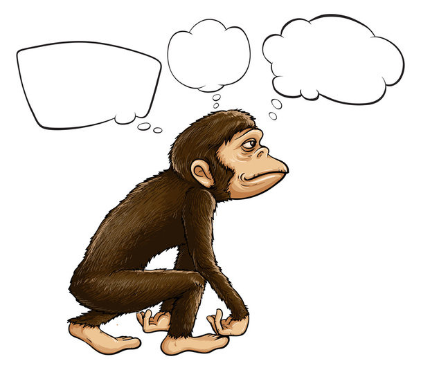 μια σκέψη πίθηκος - Διάνυσμα, εικόνα