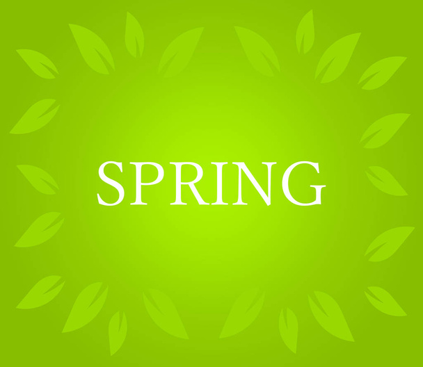 Spring on green background. Vector illustration - ベクター画像