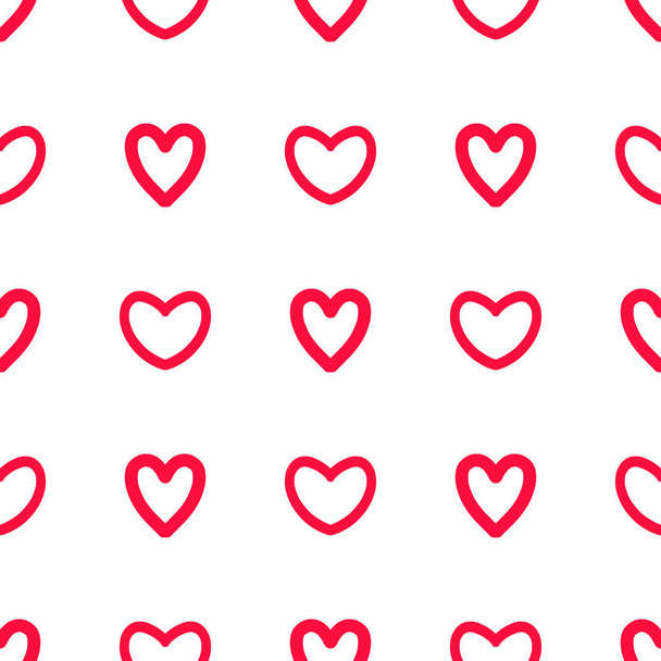 Read hearts doodle pattern illustration background - Vector, imagen