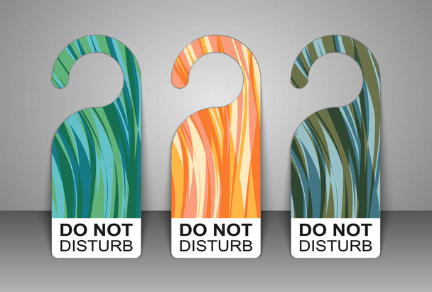 Do Not Disturb Door Hanger Tags for Room in Hotel Set. Vector Illustration. - Vector, Image