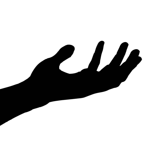 Vector silhouette of a hand on a white background - Vector, Image