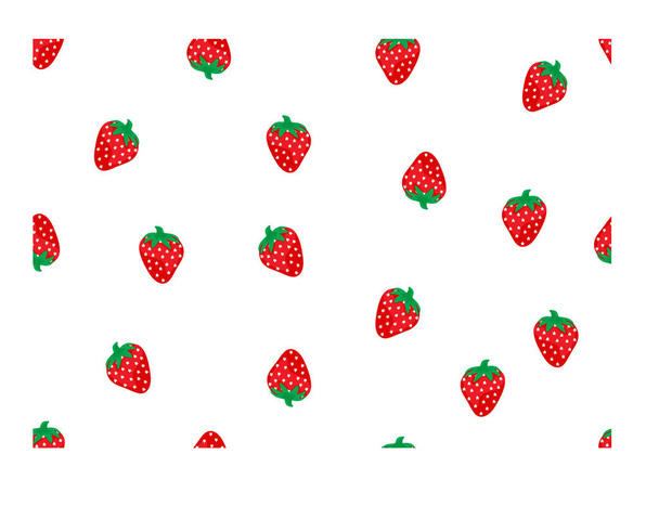 Strawberries graphic for fabric print - Vektör, Görsel
