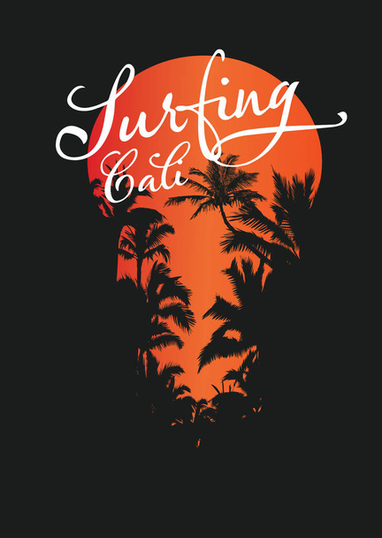 surfing artwork for clothing. graphic for t shirt print - Vector, Image