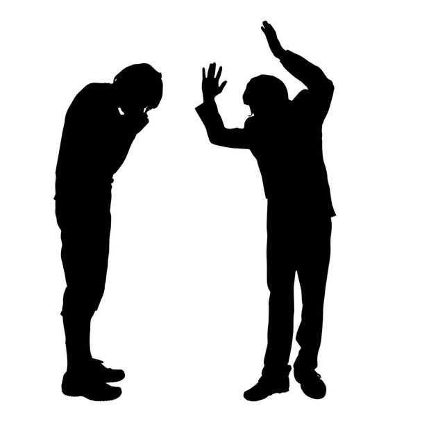 Vector silhouette of people who were arguing. - Vector, Image