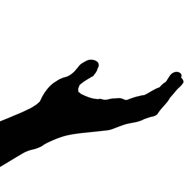 Käden vektorisiluetti valkoisella pohjalla - Vektori, kuva