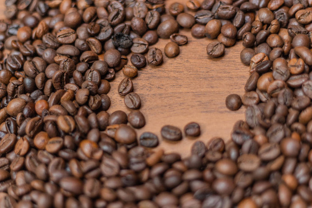 Background of fried coffee beans, close-up - Φωτογραφία, εικόνα