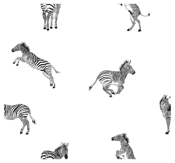 vector illustration zebras graphic repeat pattern print - Вектор, зображення