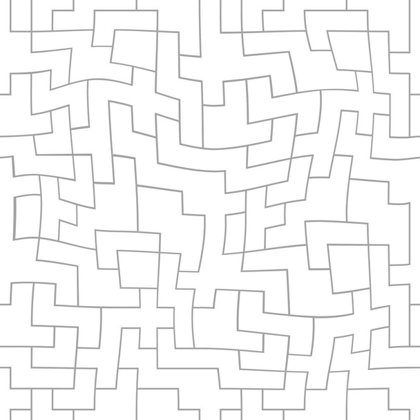 grau-weiß abstrakter Hintergrund mit komplexem Labyrinth. nahtloses Muster. Vektorillustration. - Vektor, Bild