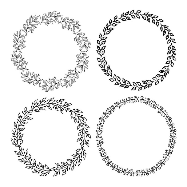 Hand drawn vector illustration - Laurels and wreaths. Design elements for invitations, greeting cards, quotes, blogs, posters and more. Perfect For Wedding Frames. - Vektor, Bild