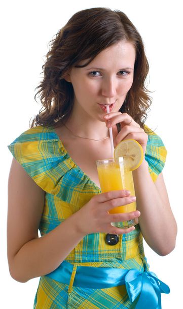 Girl with a cocktail glass - Φωτογραφία, εικόνα