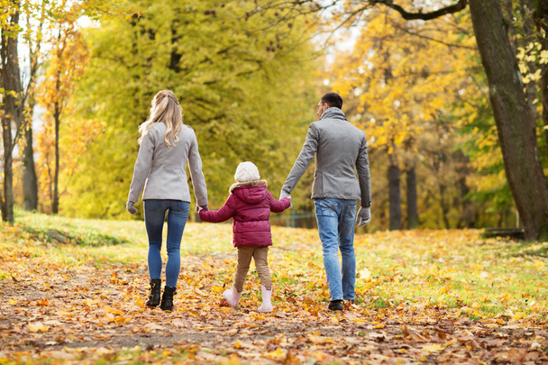 happy family walking at autumn park - Valokuva, kuva