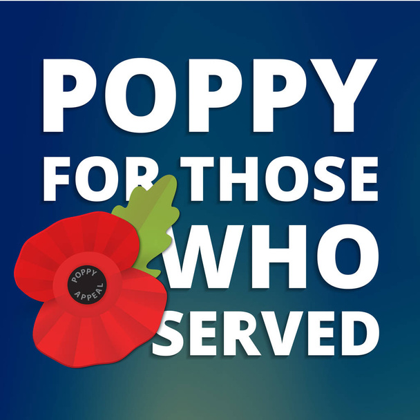 The remembrance poppy - poppy appeal. Decorative flower for Remembrance Day, Memorial Day, Anzac Day in New Zealand, Australia, Canada and Great Britain. Vector illustration - Vector, Image