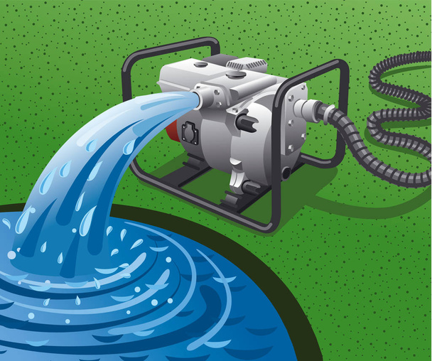 illustration of water pump power generator - Vector, afbeelding
