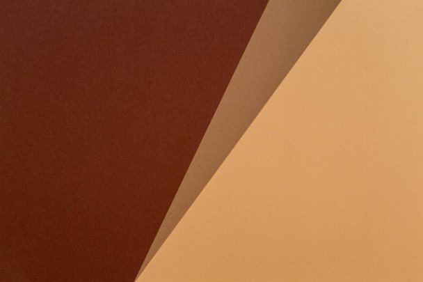 Χρώμα χαρτιού γεωμετρία φόντο σύνθεση με μπεζ και καφέ τόνους - Φωτογραφία, εικόνα