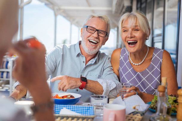 Happy joyful elderly people being in a great mood - Photo, image