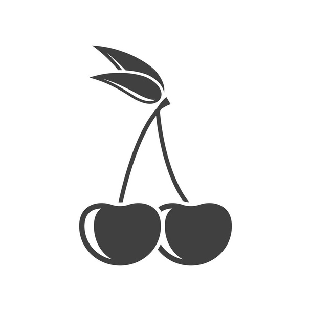 Icon cherry. Vector illustration on white background. - Vector, Image