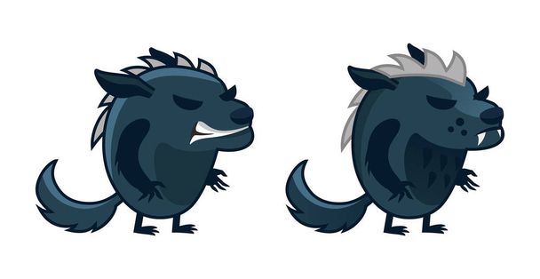 Funny monster-werewolf on a white background. Vector 2D illustration - Vector, Image