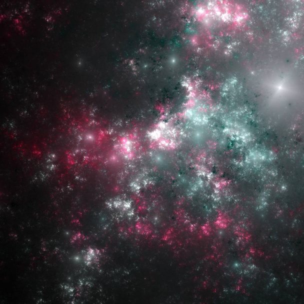 Dark fractal abstract galaxy, digitale kunst voor creatieve grafisch ontwerp - Foto, afbeelding