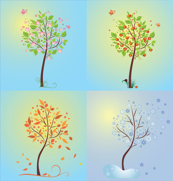Seasonal tree - Vector, afbeelding