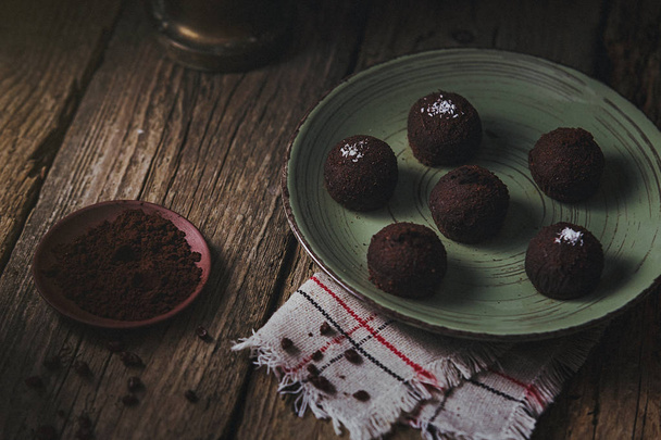 Chocolate truffle candy - Фото, изображение