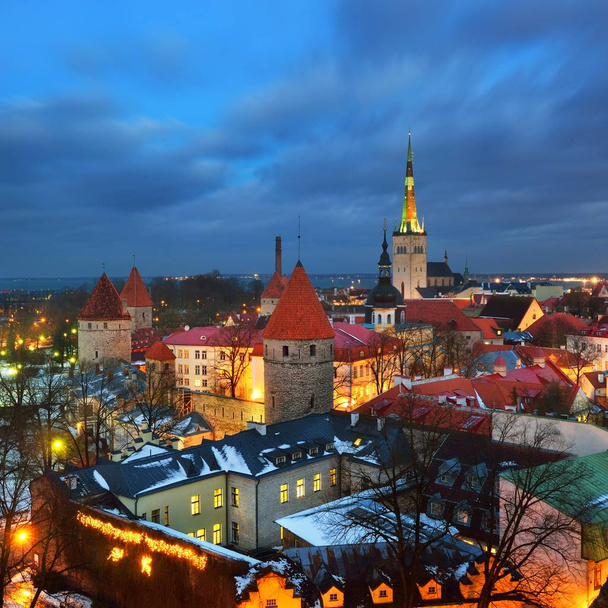City view of Tallinn at evening, Estonia - Фото, зображення