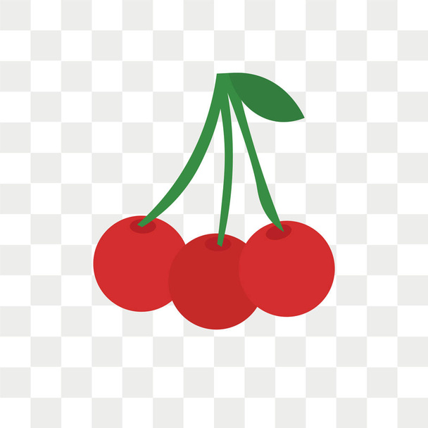 Icono vectorial cereza aislado sobre fondo transparente, Cherry lo
 - Vector, Imagen